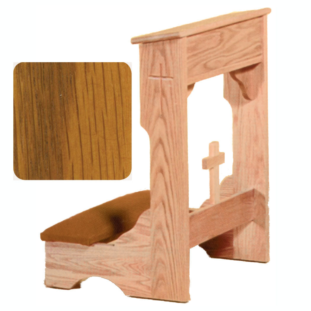 Harvest Oak Finish Padded Kneeler with Shelf W2122