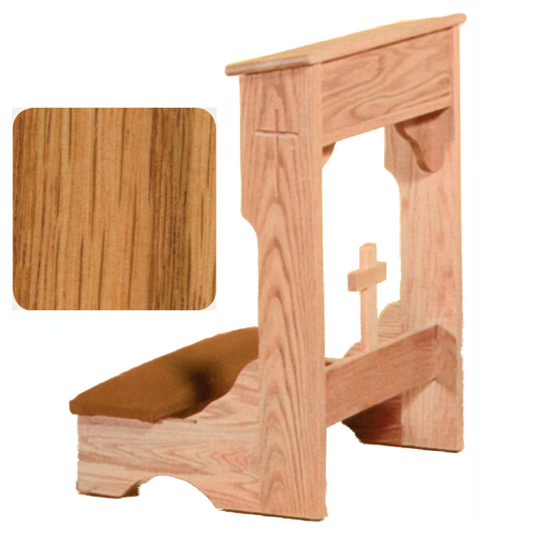 Light Oak Finish Padded Kneeler with Shelf W2122