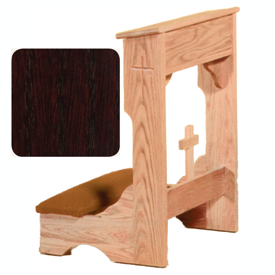 Mahogany Finish Padded Kneeler with Shelf W2122