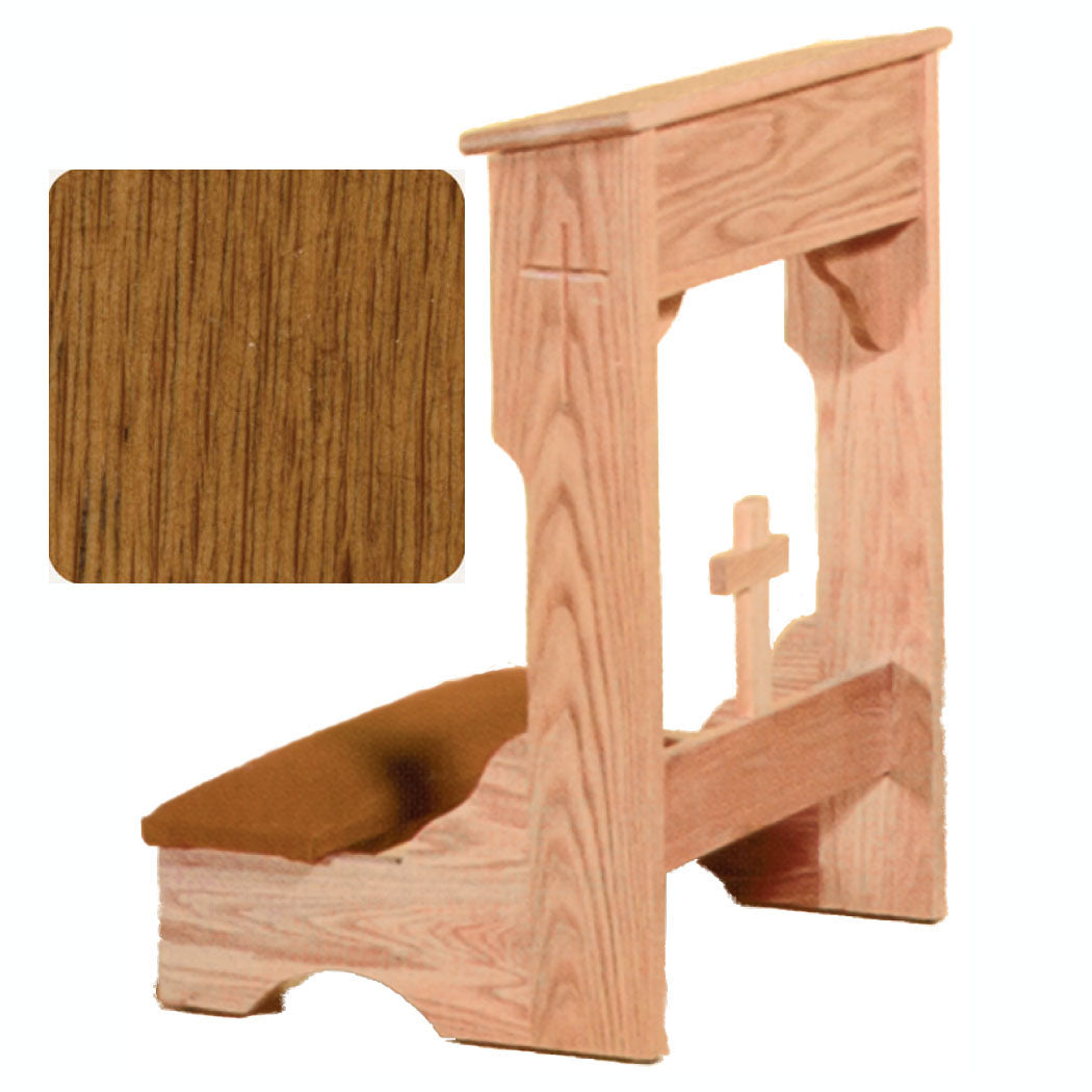 Rosewood Finish Padded Kneeler with Shelf W2122