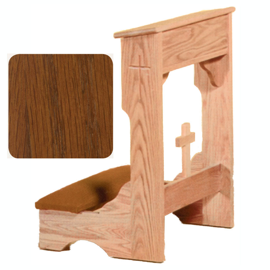 Sienna Finish Padded Kneeler with Shelf W2122
