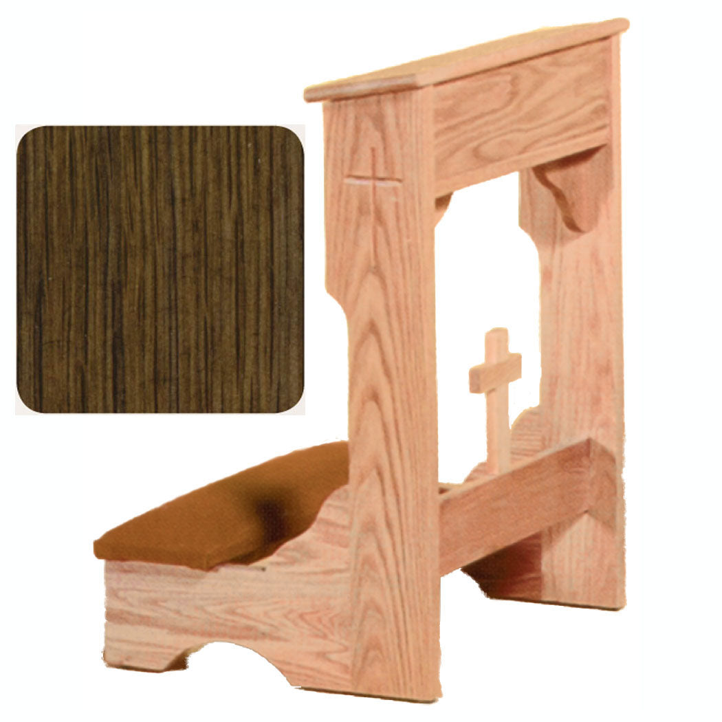 Walnut Finish Padded Kneeler with Shelf W2122