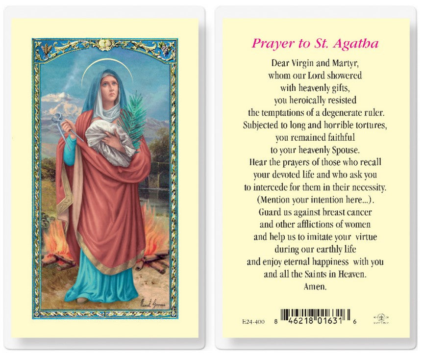 Saint Agatha Holy Cards - E24-400