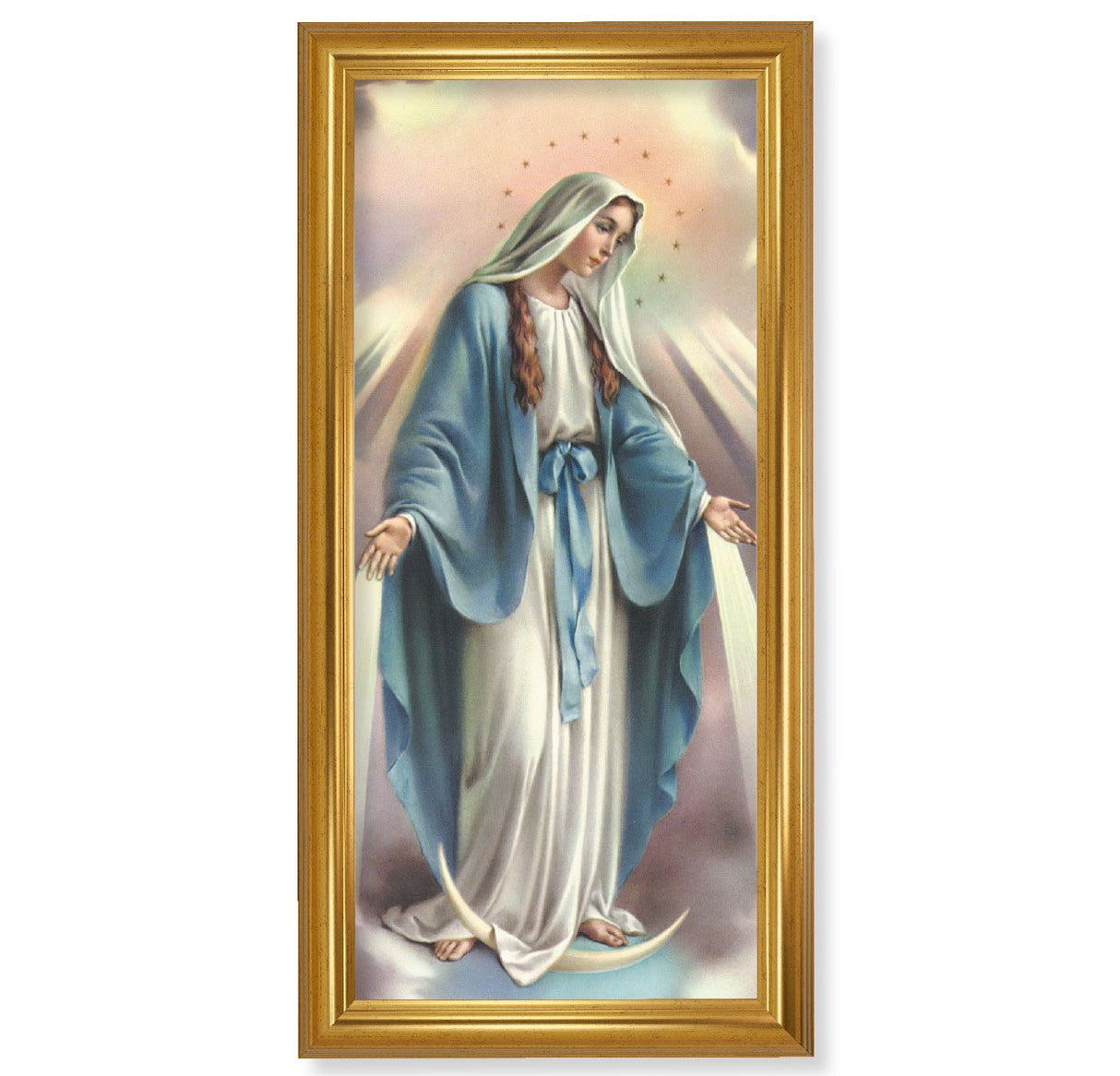 14x30 Our Lady of Grace Textured Gold Framed Print