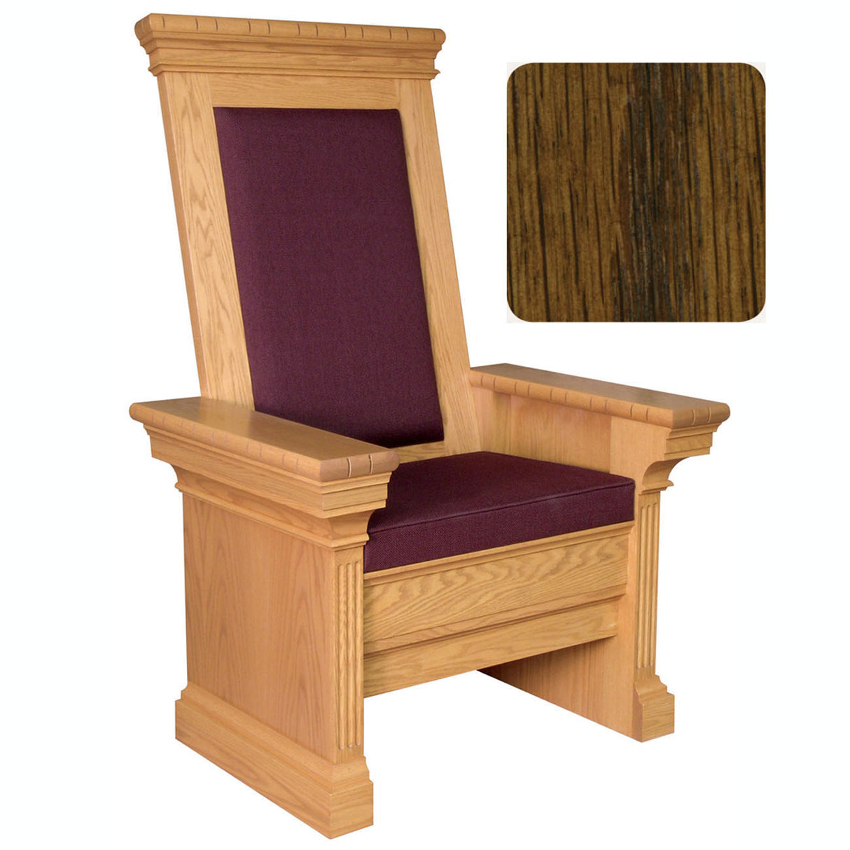 Dark Oak 52 inch High Back Celebrant Chair 653