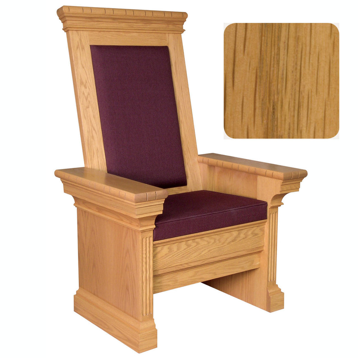 Fruitwood Finish 52 inch High Back Celebrant Chair 653