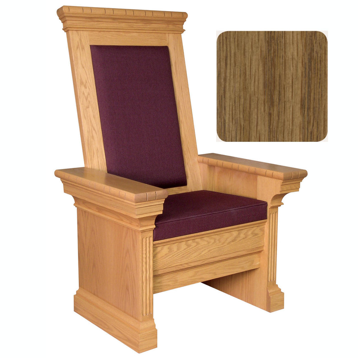 Pecan Finish 52 inch High Back Celebrant Chair 653