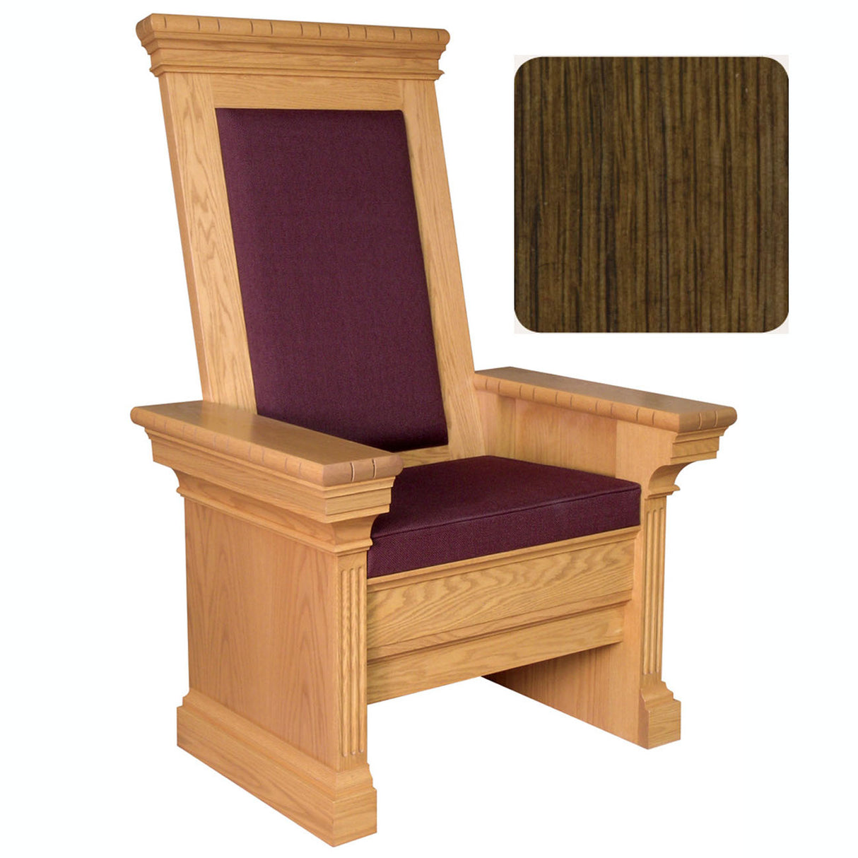 Walnut Finish 52 inch High Back Celebrant Chair 653