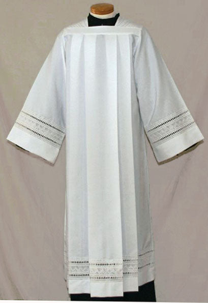 Square Neck Roman Alb with Embroidered Eyelet no. 4262