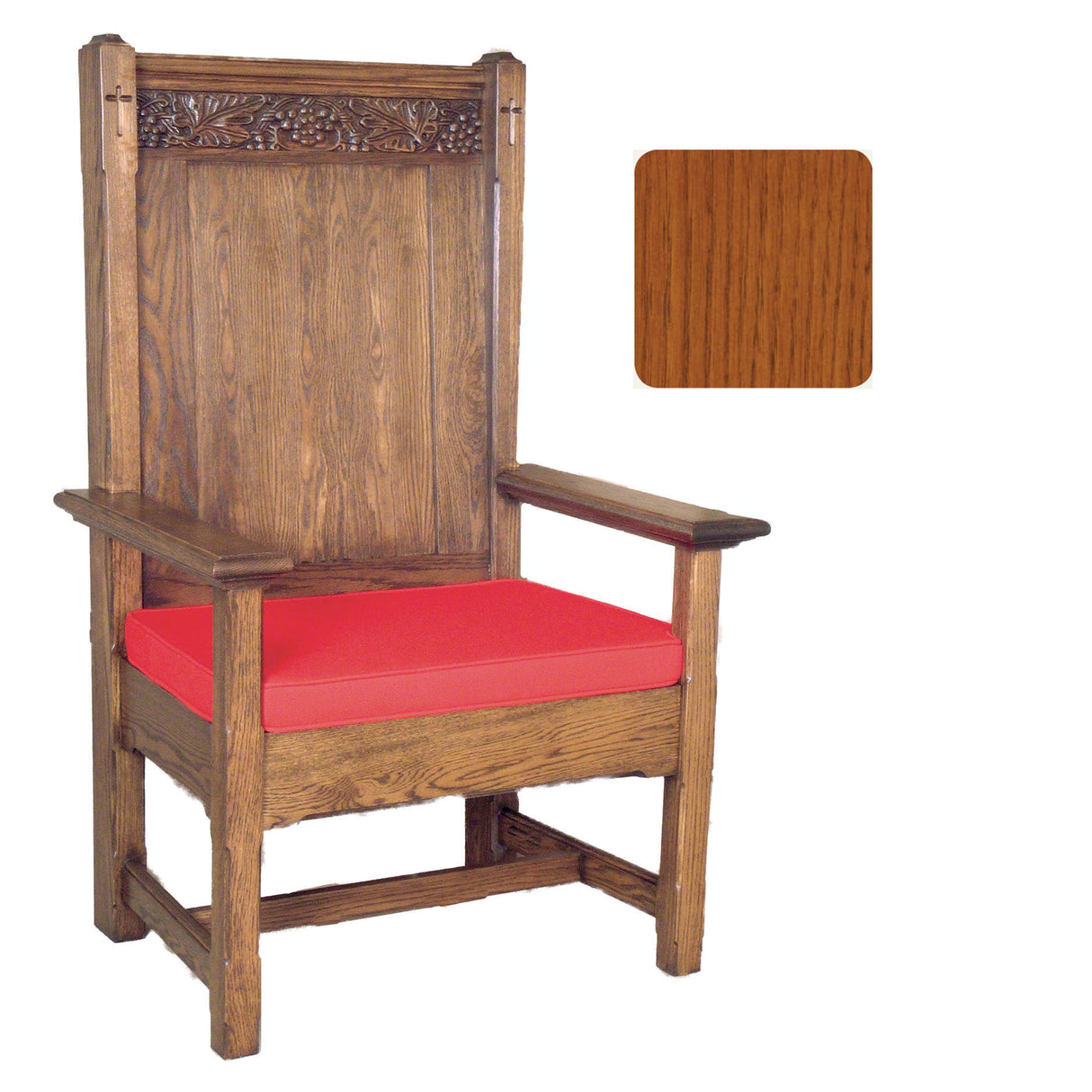 Sunset Finish Presider / Celebrant Chair with Engraved Grape Vines 150
