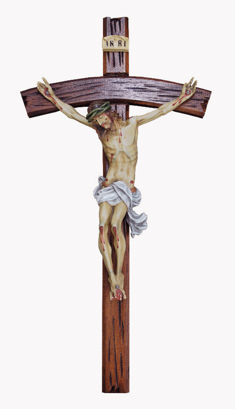 23 inch Bent Wood Realistic Crucifix - no. C1209