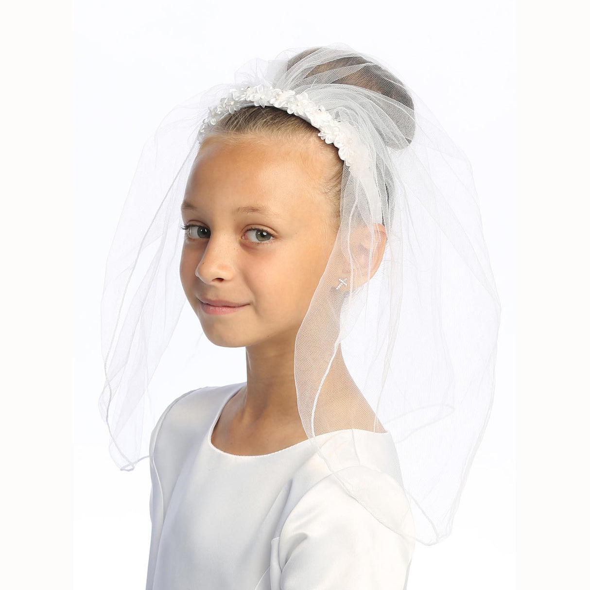 Kaylie Floral Headband Communion Veil