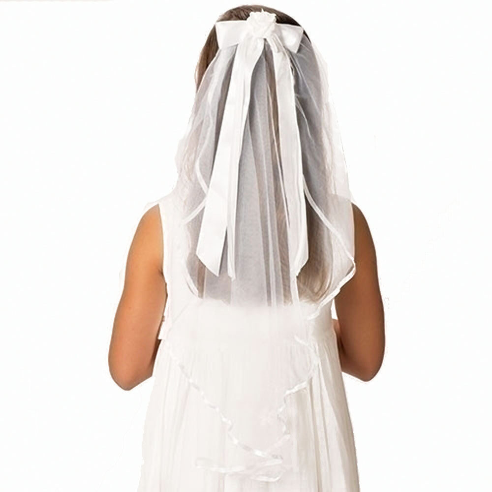 Charlotte 25 inch Communion Veil with Satin Bow