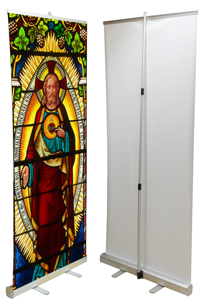 Sacred Heart Banner - 78x33 inch Image with Stand