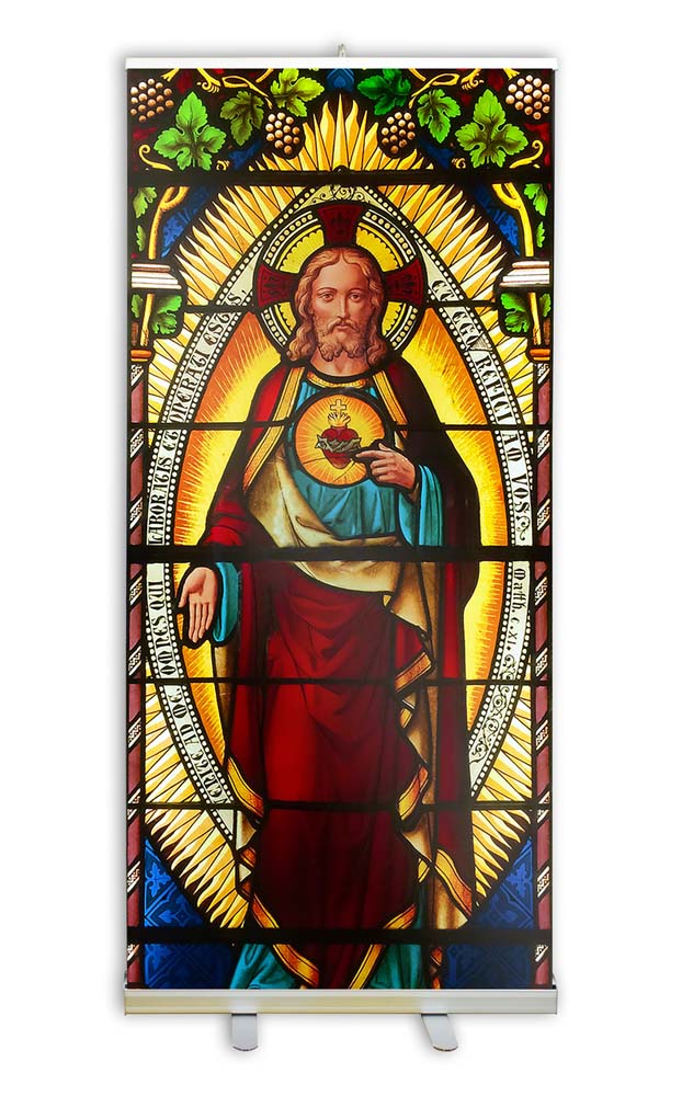 Sacred Heart Banner - 78x33 inch Image with Stand