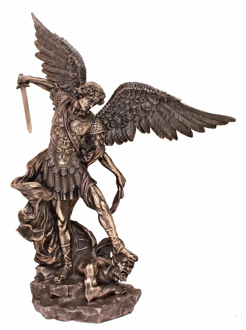 St Michael Cold-Cast Bronze Statue - 21 inches tall