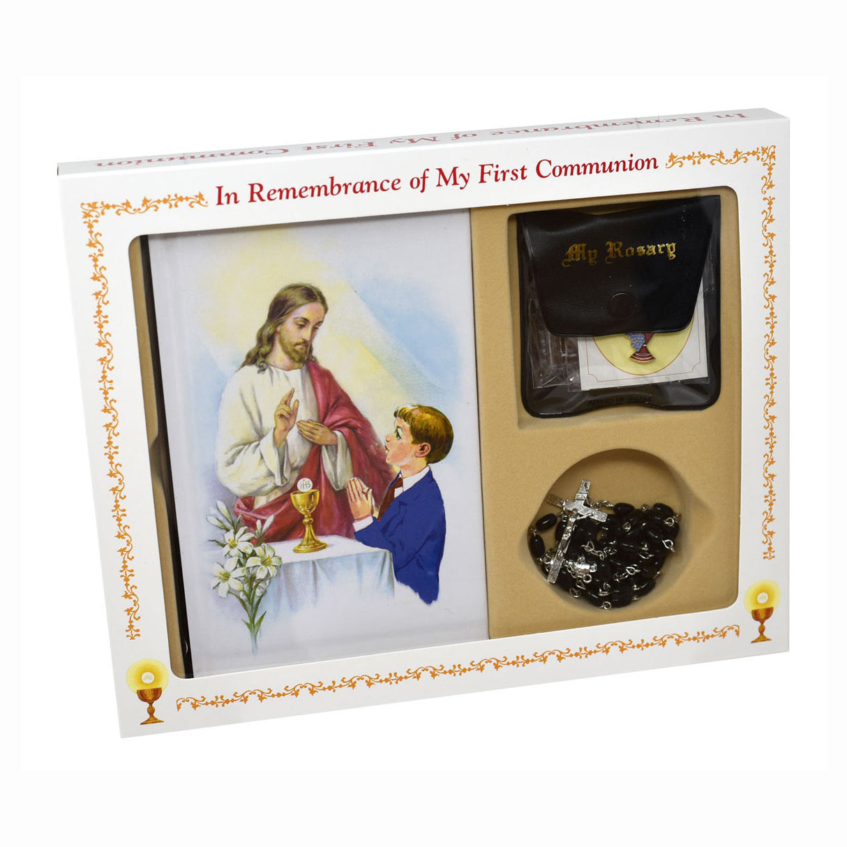 Classic Cathedral Ed. Communion Gift Set in Black 808/36B