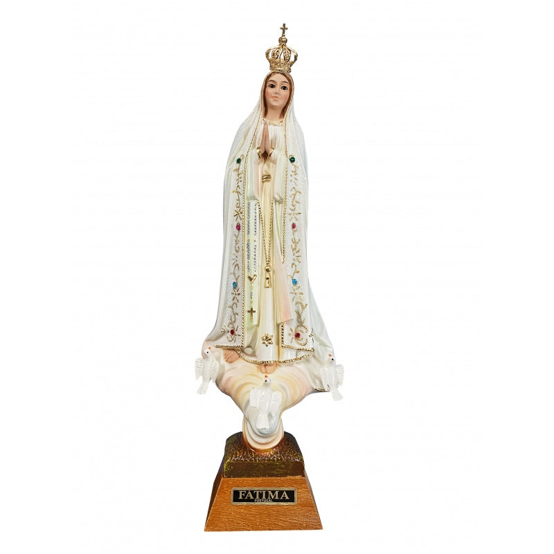 12 inch Our Lady of Fatima Statue with Glass Eyes
