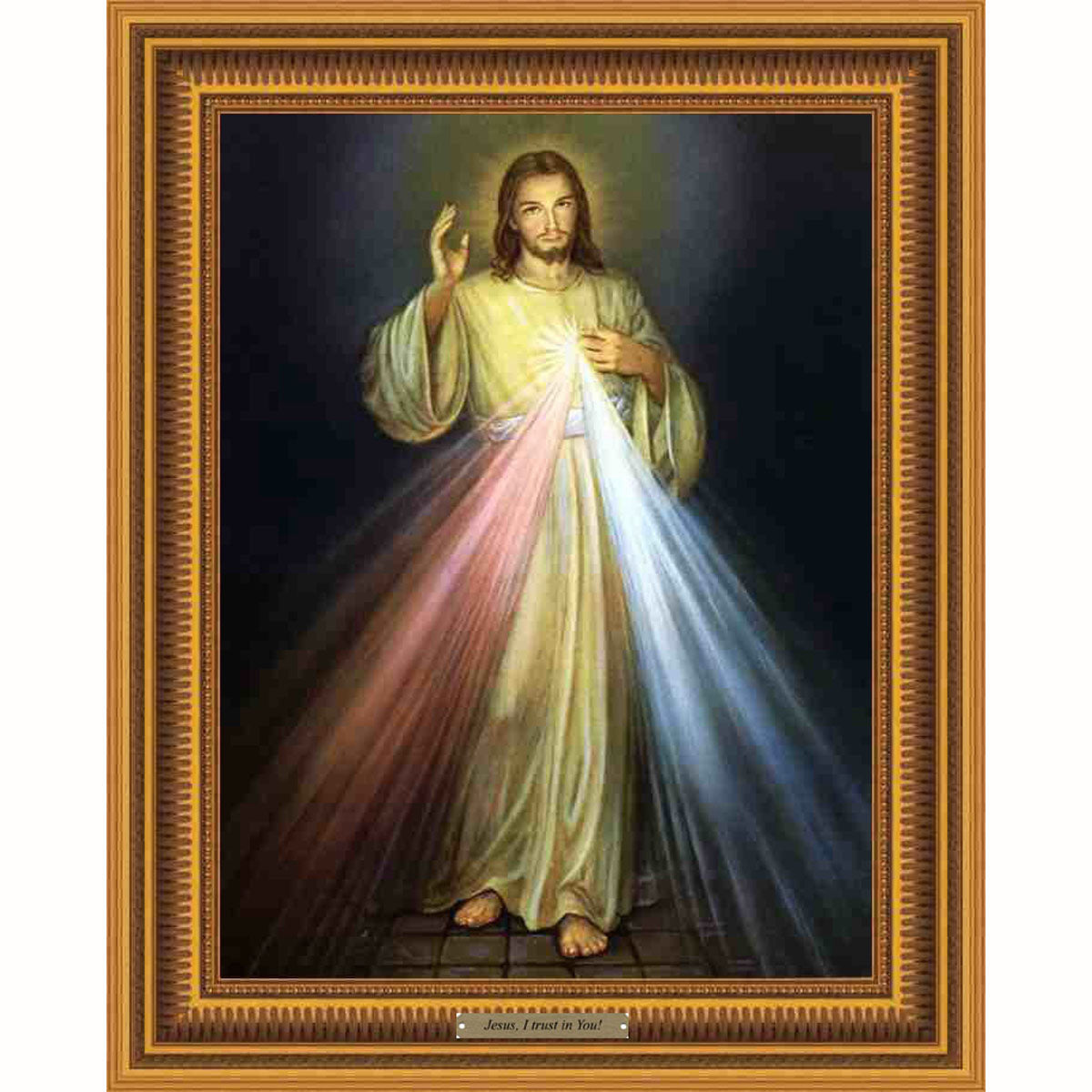 Divine Mercy 11 x 14 Framed Gallery Canvas