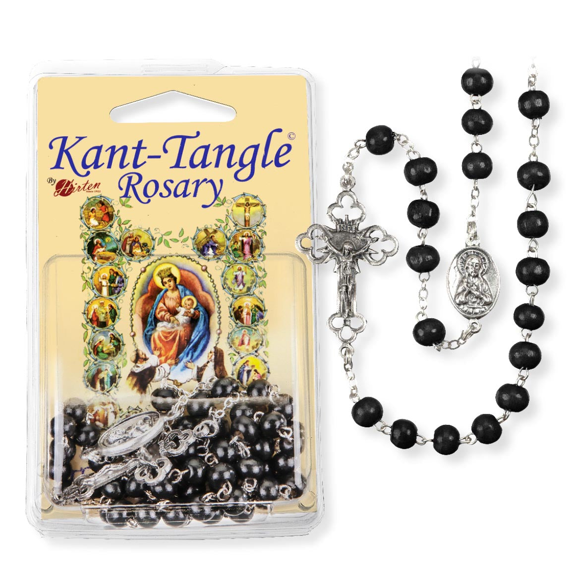 Kant Tangle Black Wood Rosary 274BK