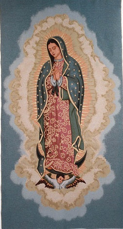 Our Lady of Guadalupe -Special Gold Lame Wall Tapestry 44x 88 inches