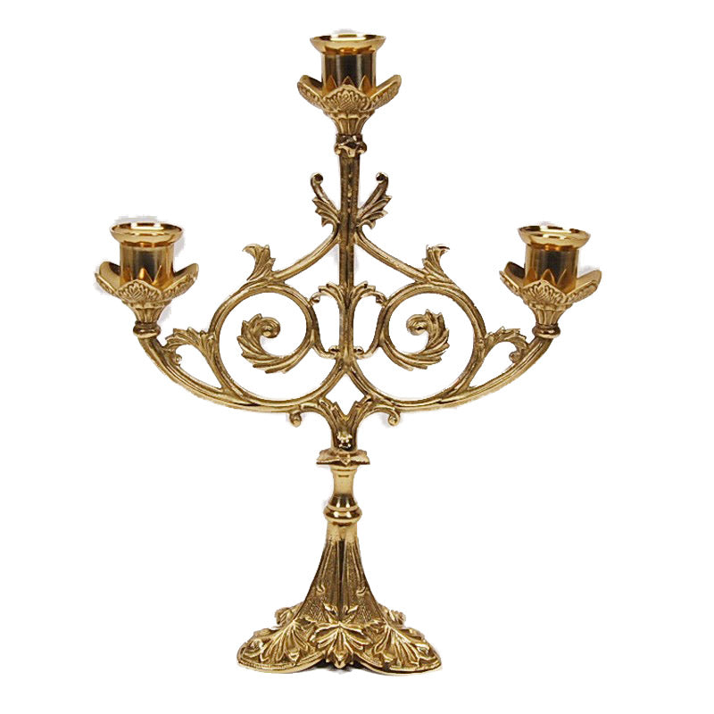 Leaf Foot 3 lite Candelabra in Brass no. H-181
