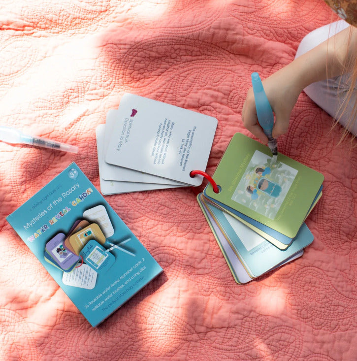 Mysteries of the Rosary Wet Water Reveal Cards