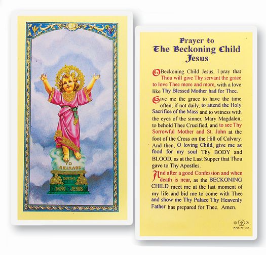 Divine Beckoning Child Jesus Holy Card - E24-118