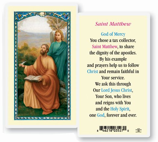 Saint Matthew Prayer Card - no. E24-500