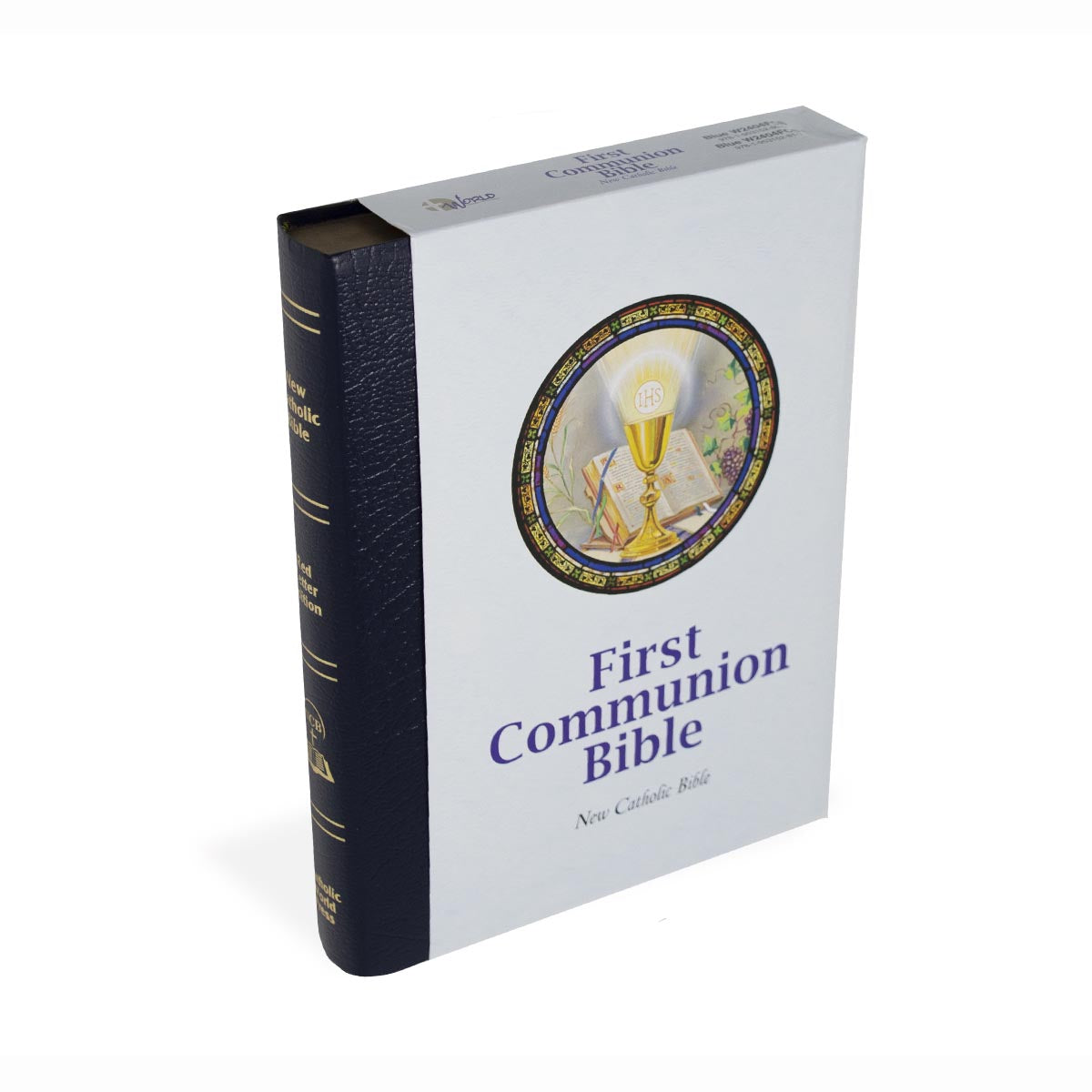 Indexed First Communion Gift New Catholic Bible in Navy
