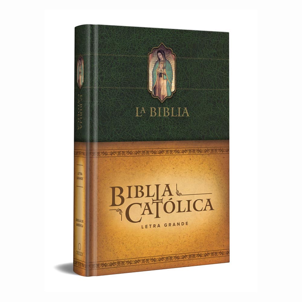 Biblia Católica letra grande, tapa dura, Virgen de Guadalupe