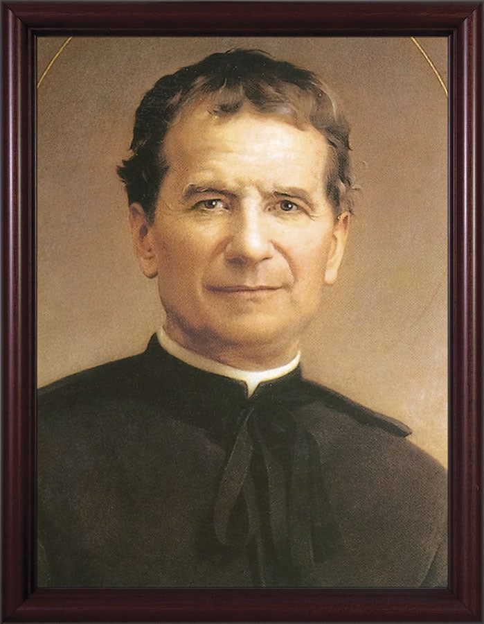 12 x16 in St John Bosco Portrait with Cherry Frame