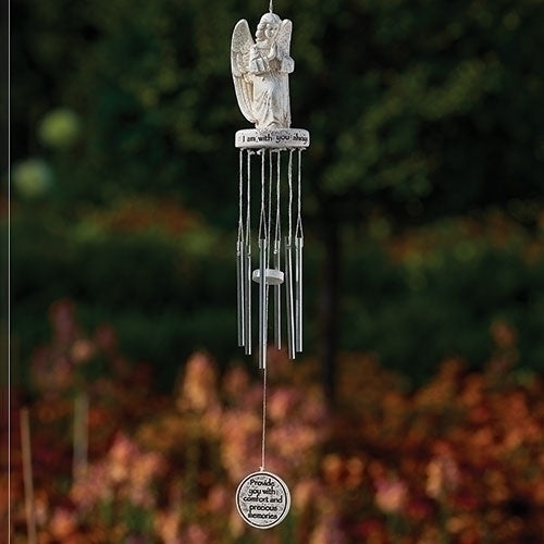 18in Hanging Praying Angel w Windchimes 47320