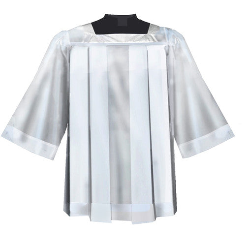 Pleated Front Altar Server Surplices with Square Neck