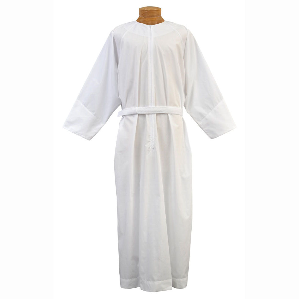 Fitted Waist Clergy Alb in Cotton Blend No Collar- 306