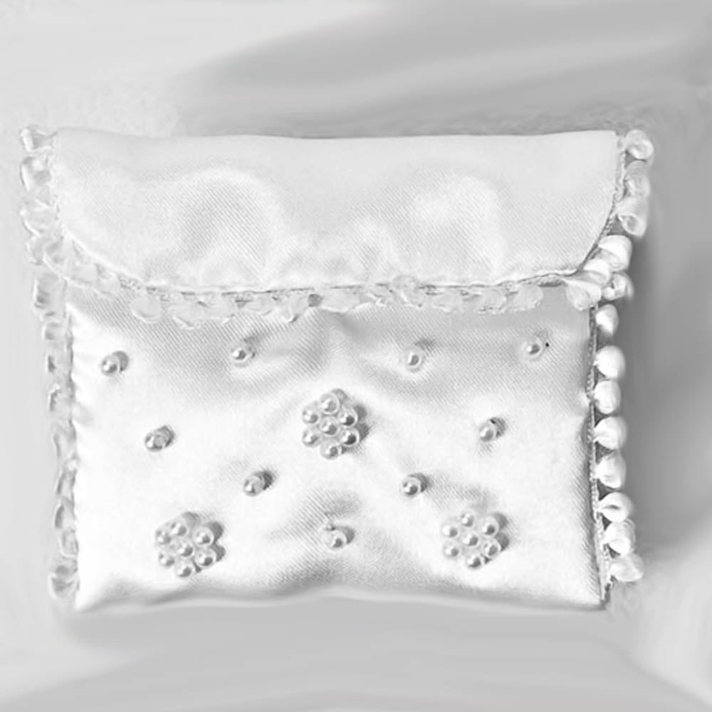 Pearl Beaded First Communion Rosary Pouch