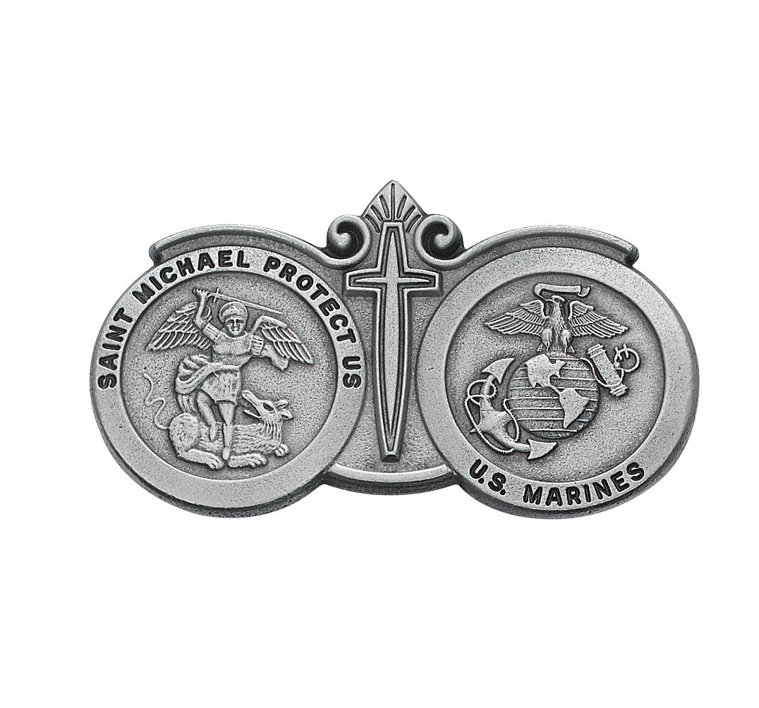 St. Michael Visor Clip with Seal of the Marines VC-839