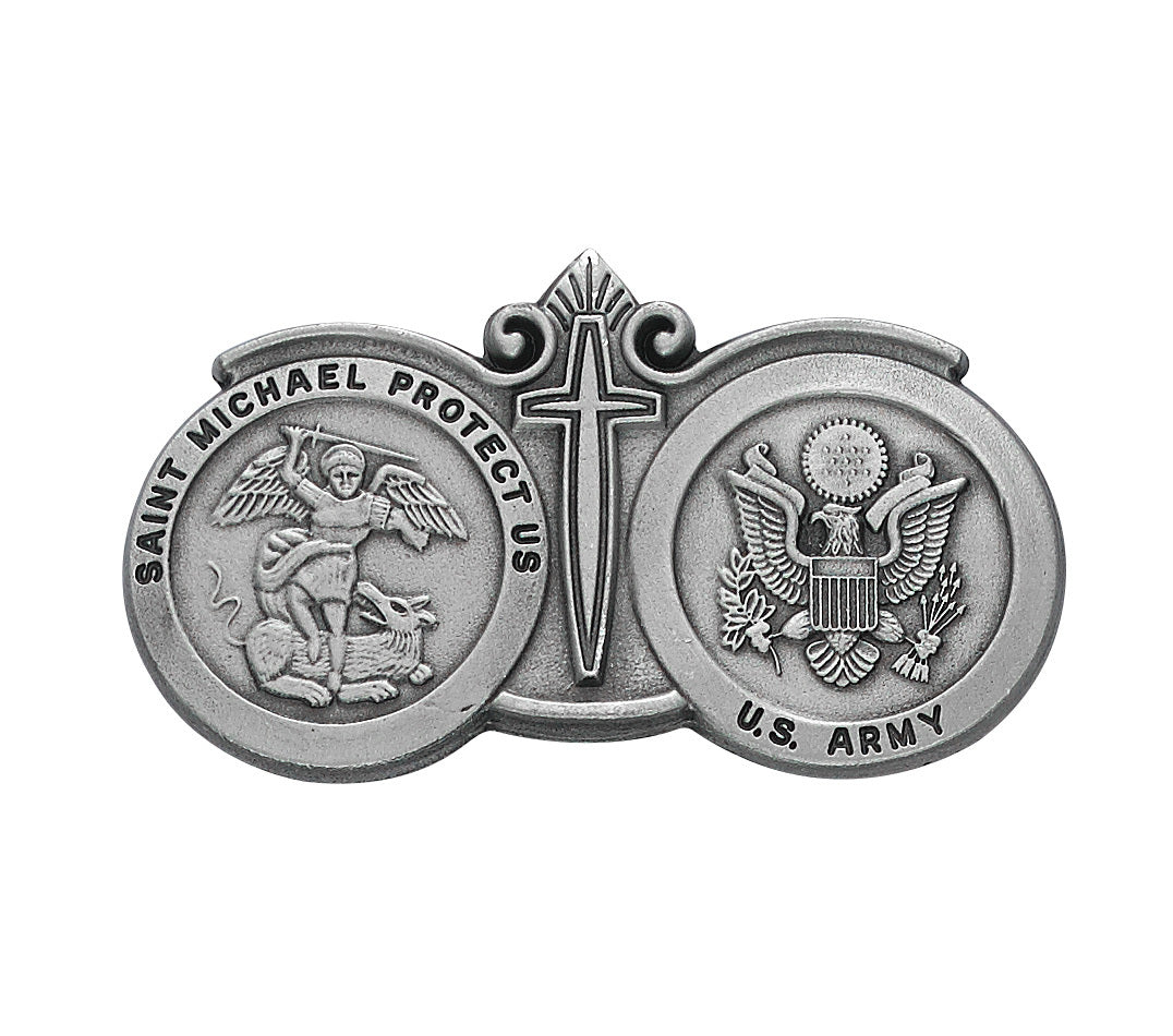 St. Michael Visor Clip with Seal of the Army VC-840