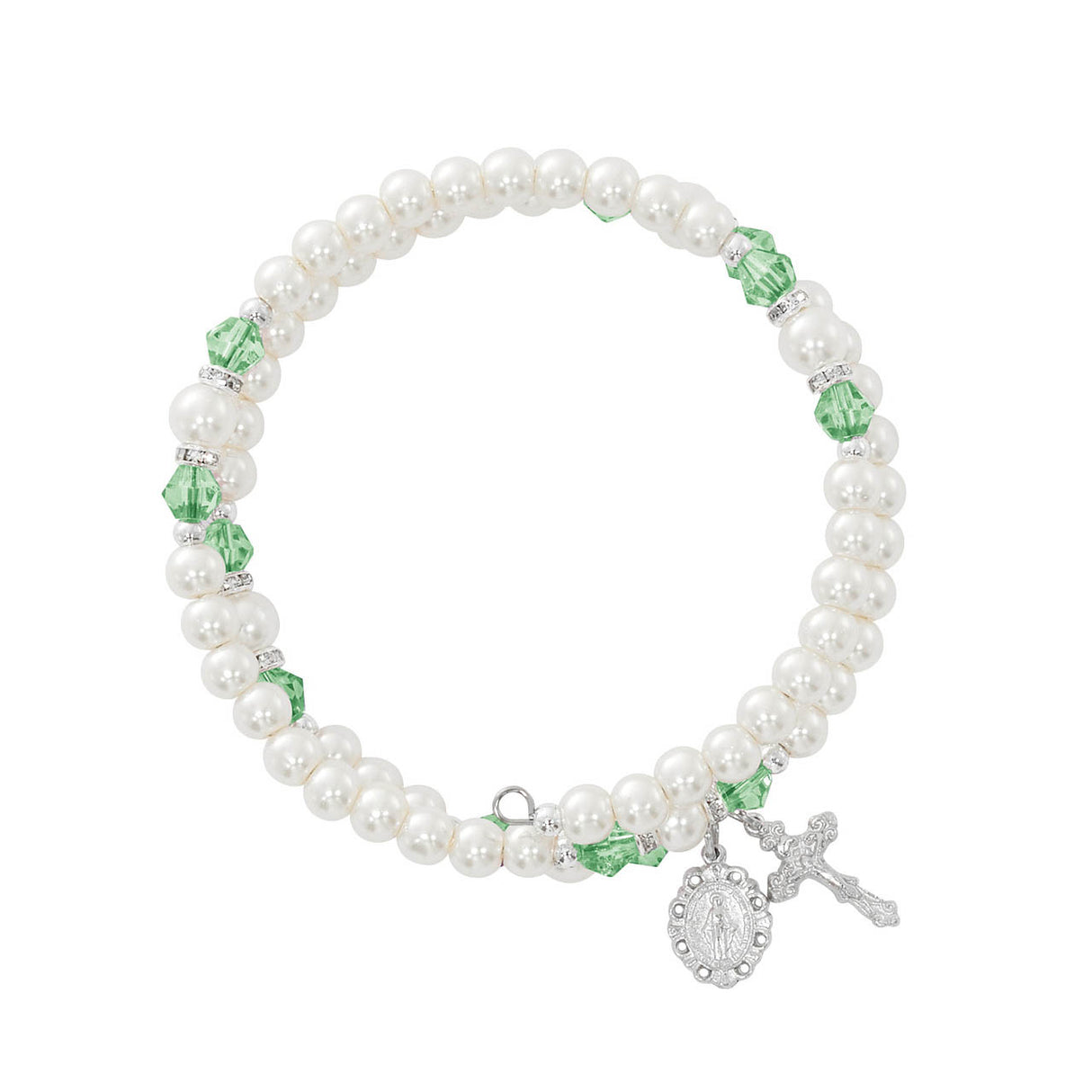 Rondelle August Birthstone Rosary Wrap Bracelet - Peridot BR7PE