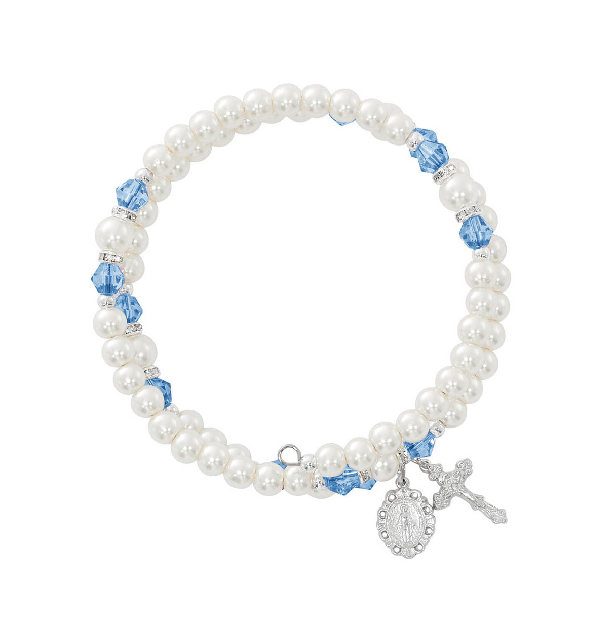 Rondelle December Birthstone Rosary Wrap Bracelet - Zircon BR7ZR