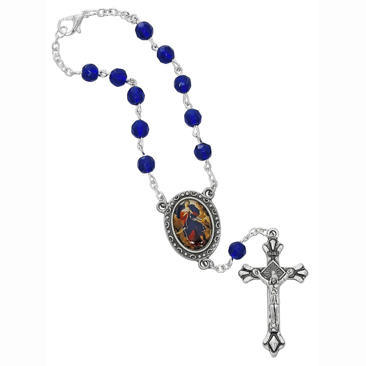 Blue Our Lady Untyer of Knots 1 Decade Auto Rosary no. AR64C