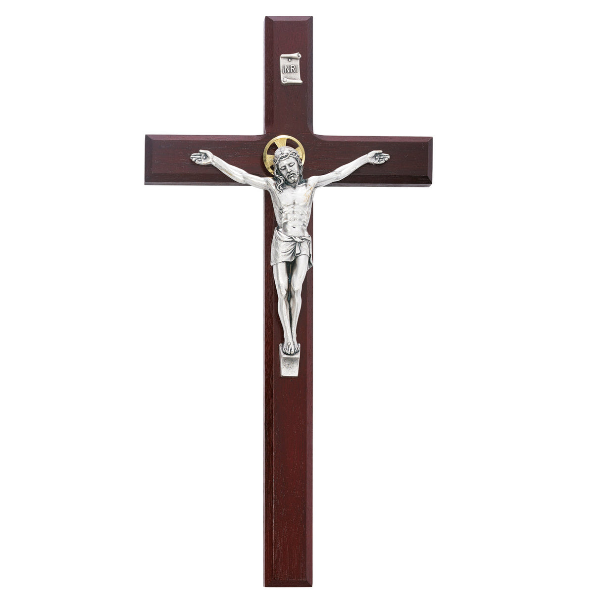 12 inch Cherry Crucifix with Silver Corpra no. 80-155