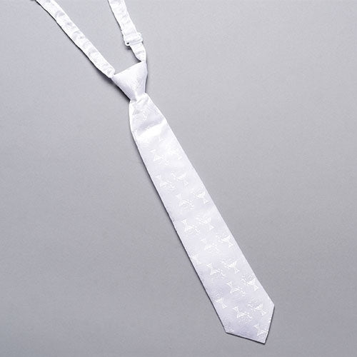 White Damask First Communion Tie for Boys