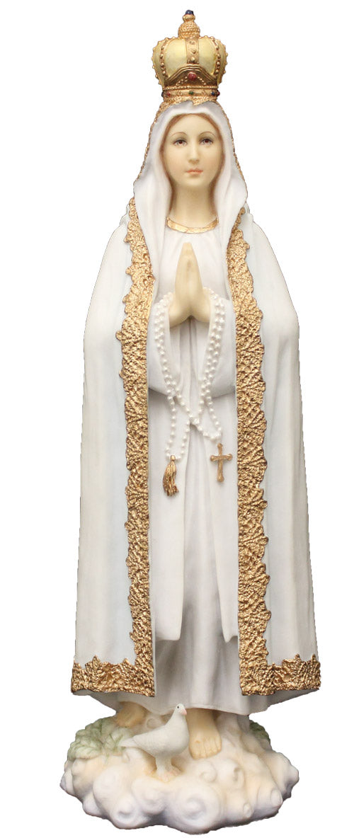 Our Lady of Fatima Full Color Statue - 10 inches in height
