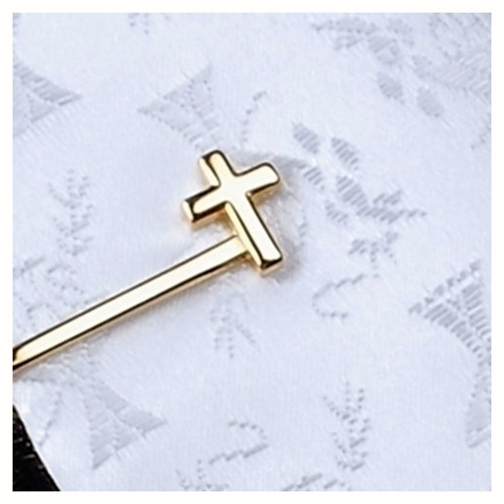 Gold Plate Cross Tie Bar for Boys
