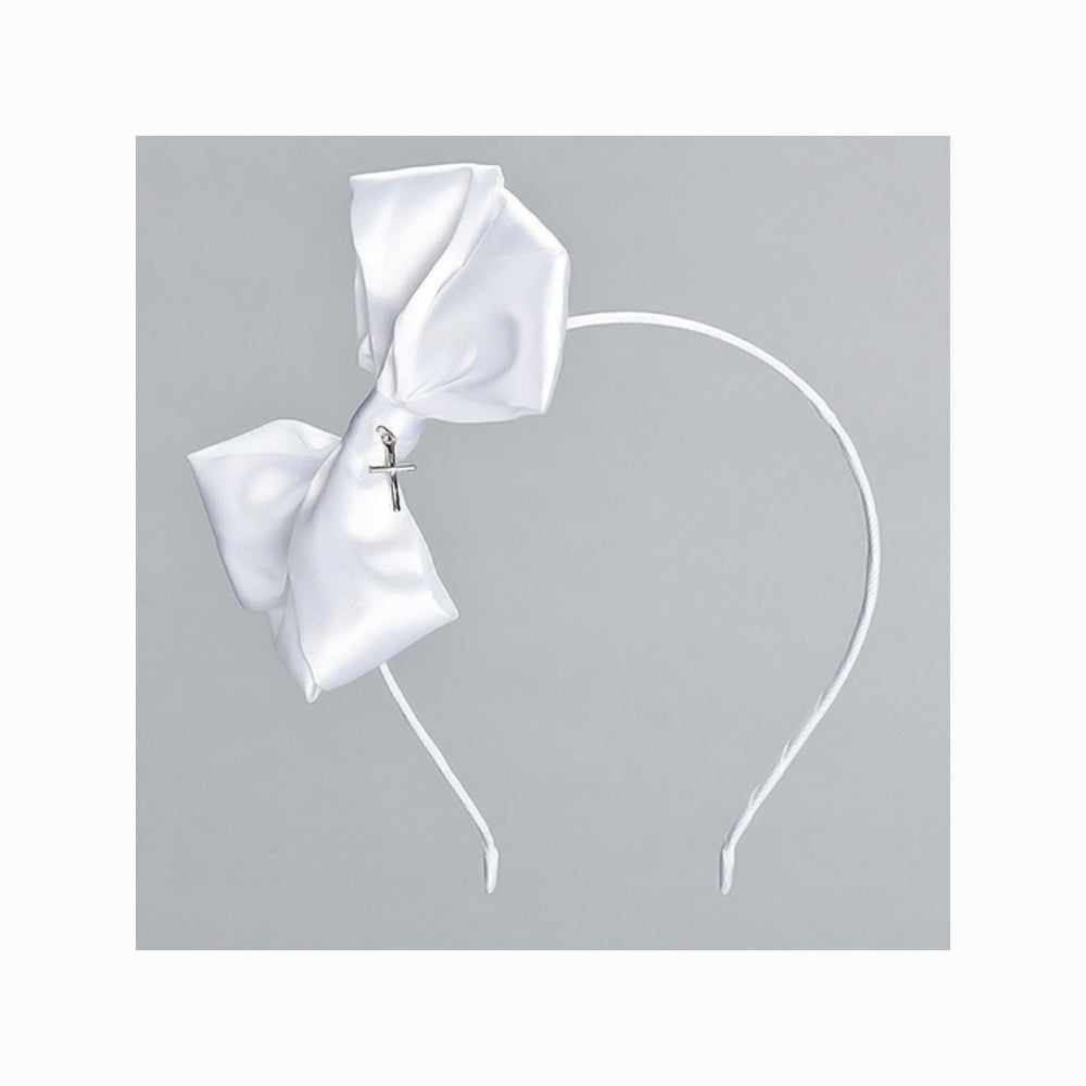 Betty Ribbon Bow Headband for Communion