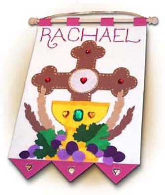 Cross of Redemption First Communuion Banner Kit - In Pink