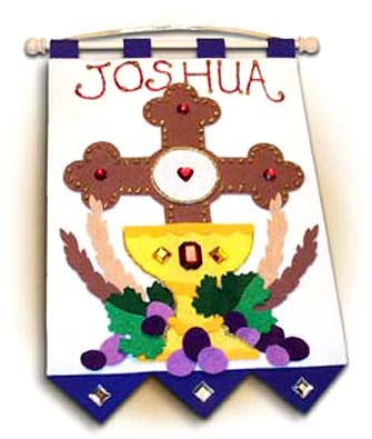 Cross of Redemption First Communuion Banner Kit - In Blue