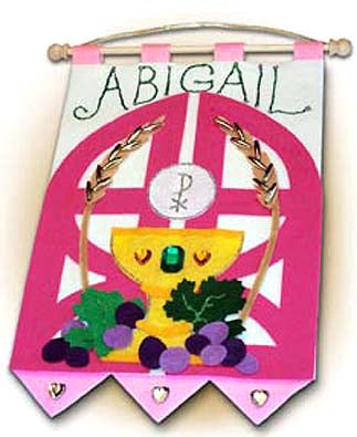 Gates of Heaven First Communion Banner Kit-In Pink