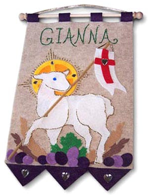 Lamb of God 1st Communion Banner Kit-In Purple